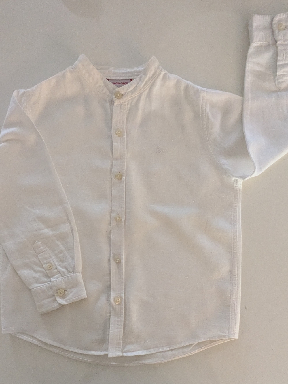 White Dress Shirt Linen Size 4T 5T